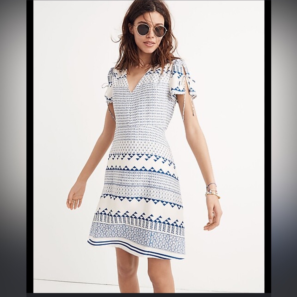 Madewell poppy dress in Ionian tile